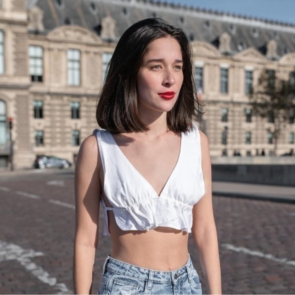 NWT Andrea Forster Paris Crop Top size small